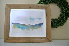 Diy Farmhouse Wood Frame Ikea Fiskbo Hack With Free Printable Seasonal Watercolor Abstract For Summe Green Wall Art Abstract Watercolor Landscape Name Wall Art