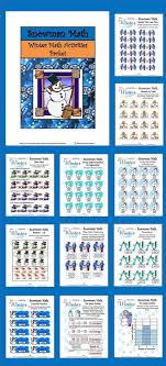 Winter Math Worksheets Snowman Math Winter Math Activity Bundle Color Bw Winter Math Activities Winter Math Winter Math Worksheets