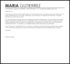 Plumber Cover Letter Sample Cover Letter Templates Examples