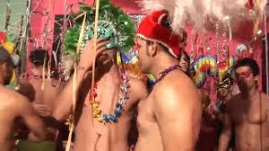 Gay men carnival with erotic blowjob and fucking