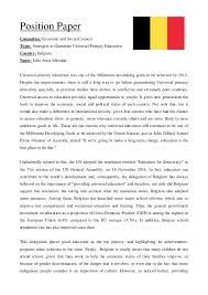 The purpose of education to some teachers is to impart knowledge about the subject matter they are teaching without much thought to other classes. Position Paper Primary Education Belgium