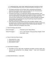 Fakulti pengurusan dan perniagaan (pengenalan) mgt300. Ringkasan Eksekutif Perniagaan Sirajul 1 0 Pengenalan Dan Ringkasan Eksekutif Perniagaan Percetakan Ijul Dan Rakan Rakan Menawarkan Course Hero