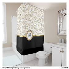 Classy Monogram Shower Curtain Zazzle Com Shower Curtain Monogram Custom Shower Curtains Shower Curtain