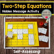 Math In Demand Two Step Equations Equations Solving Equations Activity