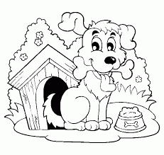 Dogs and cats are from different species of animals, appealing to different types of people. Dog House Happy Dog With A Bone By His House Coloring Page Coloring Home
