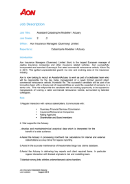 Monday through friday 8 a.m. Job Description Assistant Catastrophe Modeller Actuary Printable Pdf Download