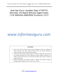 Check spelling or type a new query. Pdf Soal Jawab Siap Uts Pts Ii Bahasa Inggris Kelas 11 Sma Ma Smk Mak Manwpuyung Jonggat Academia Edu