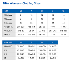 54 Unfolded Nike Womens Shirt Size Chart