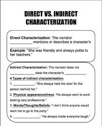 Guided Notes With Examples On The Difference Between Direct And Indirect Characte Indirect Characterization Guided Notes Direct And Indirect Characterization