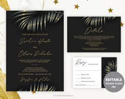 Excited To Share The Latest Addition To My Etsy Shop Black Wedding Invitati Printing Wedding Invitations Marriage Invitation Wordings Wedding Day Invitations