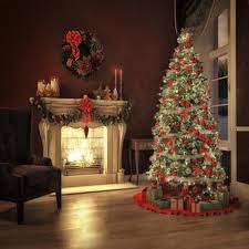 Christmas Vinyl Cloth Decoration Xmas Tree Fireplace Photography Backdrops For Children Fa Christmas Tree And Fireplace Christmas Decor Diy Christmas Backdrops