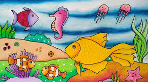 Cara menggambar dan mewarnai pemandangan bawah laut youtube via www.youtube.com. Gambar Ikan Dalam Laut Kartun