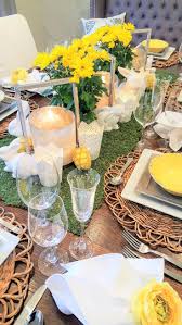 Yellow Grey And White Easter Table Setting Home With Holliday Easter Table Settings Easter Table Spring Table Settings