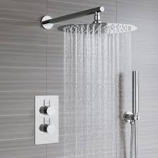 Round Concealed Thermostatic Mixer Shower Kit Large Head Mixer Shower Shower Remodel Shower Kits