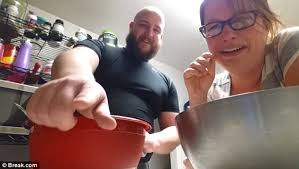 Father-to-be films hormonal pregnant wife's hilarious reaction to him  helping out in the kitchen