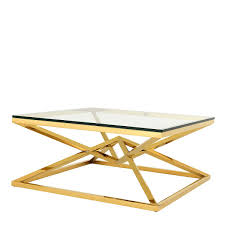 Eichholtz Coffee Table Connor Gold Couchtisch Holz Wohnzimmertische Couchtisch Quadratisch