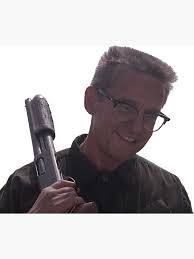 Falling Down 1993 smiling with a shotgun