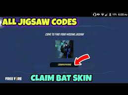 Redeem them as soon as possible. Free Fire Jigsaw Code Free Fire All Jigsaw Pieces Code How To Collect Jigsaw Pieces Free Fire Youtube