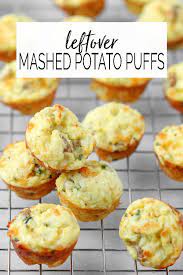 Leftover Mashed Potato Breakfast Puffs Video Recipe Potato Puffs Yummy Breakfast Mashed Potatoes
