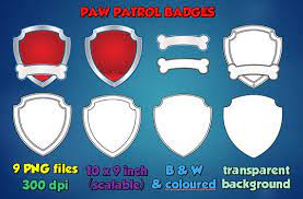 Paw Patrol Badge Outline Emblem Logo Image Clipart Transparent Dogum Gunu Doga