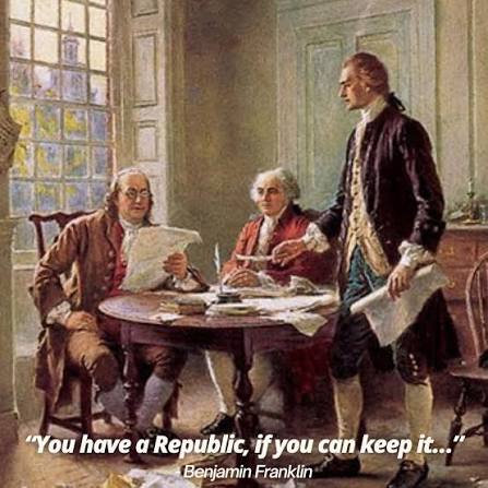 You have a Republic, if you can keep it…” This November, Benjamin Franklin's words will be truer than ever. And the choice is ours. Do we keep this Republic or lose it? #