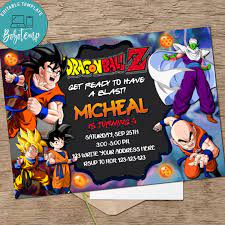 Find many great new & used options and get the best deals for dragon ball z birthday party supplies decoration with banner, cake decor,balloon at the best online prices at ebay! Dragon Ball Birthday Invitation Dragonball Z Invitation Printable Bobotemp