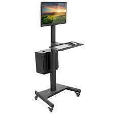Mount It Adjustable Mobile Pc Workstation With Single Monitor Mount Mobile Standing Comput Standing Computer Workstation Computer Workstation Computer Stand