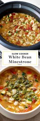 Slow Cooker Butter Bean Minestrone Uses Up Whatever Veggies You Have Recipe Slow Cooker Soup Healthy Soup Recipes Healthy Crockpot