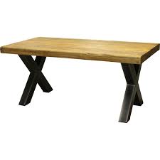 Table teck pliante 60x60, table pliante en teck et rallonges. Table Teck Massif Recycle Et Pieds Metal En X Foresta