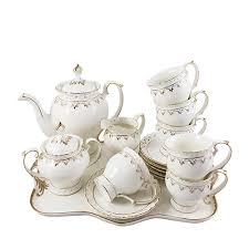 Check spelling or type a new query. 16pc Fine Bone Tea Coffee Set With Tray White With Gold Trim Otantik Imports