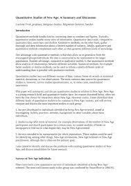 For example, the purpose of this study is to examine the prevalence of the use of synthetic marijuana use among preteens which will lead to a prevention and intervention model to be used in community centers citywide. Pdf Quantitative Studies Of New Age A Summary And Discussion