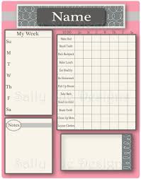 Command Calendar Chore Chart Swirl Pink Printable