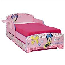 Minnie Mouse Toddler Bed With Storage Bedside Shelf Deluxe Foam Mattress Official Minnie Mouse Merchandise Ideal Transition From A Cot To Kids Room Toddl