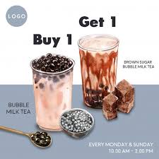 Download Brown Sugar Bubble Milk Tea Set Poster Ad Flyer Template Watercolor Illustration For Free Bubble Milk Tea Milk Tea Bubble Tea