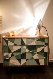 Commode Annees 50 Motif Geometrique Relooker Meuble Mobilier De Salon Decoration Interieure