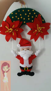 Papa Noel Flor Decoracion Navidad Manualidades Manualidades Navidenas Artesanias Navidenas