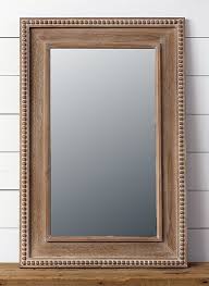 Beaded Wood Framed Wall Mirror Framed Mirror Wall Wood Framed Bathroom Mirrors Wood Mirror Bathroom
