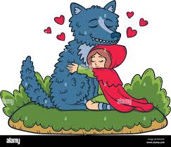 Caperucita Roja Lobo Feroz Y La Caperucita Roja Los Ninos Ilustracion Imagen Vector De Stock Alamy