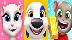 My Talking Tom Gold Run against My Talking Angela and My Talking Hank