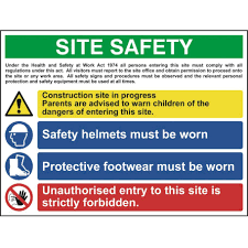 Sample of signages included in package. Construction Site Safety Sign With 1 Warning 2 Mandatory Construction Site Safety Safety Site
