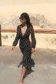 Black And White Spot Midi Dress The Violette Black White Spot City Outfits Fashion Style