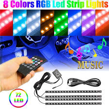 Car Interior Lights 72 48 36 Led Car Floor Atmosphere Glow Neon Lights Multi Color Car Led Strip Lights 12v 5050 Smd Tape Lights Decorative Underdash Lighting Kit W Wireless Remote Control Walmart Com Walmart Com