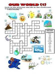 These worksheets take the form of printable math tests which students can use both for homework or classroom activities. Our World 1 Crossword Puzzle With Pictures Nature Environment Places Crossword Puzzle Crossword Puzzles Crossword