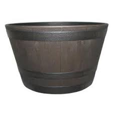 Napa 20 In Kentucky Walnut Resin Wine Barrel Planter Hd1313 037 The Home Depot Whiskey Barrel Planter Barrel Planter Wine Barrel Planter