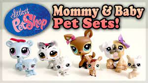 Littlest Pet Shop Lps Mommy Baby Set Bear Bulldog Deer White Tiger Littlest Pet Shop Pet Shop Baby Sets
