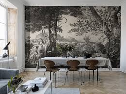 Un papier peint cuisine tendance 2018 pour la cuisine, une peinture coordonnée pour la salle à manger. L Effet Profondeur Du Papier Peint Paysage Noir Et Blanc Le Blog Deco De Mlc