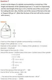 Ncert Solutions For Class 10 Maths Chapter 13 Surface Areas And Volumes Ex 13 1 Q 7 Ncertsolutions Cbseclass10m Maths Ncert Solutions Maths Solutions Math