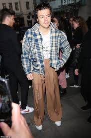 Harry Styles Promotes His Own Album By Wearing A Fine Lines T Shirt As He Visits Bbc Radio Studios Readsector Harry styles wore a tiny pair of yellow shorts as he played american football on malibu beach with cindy crawford's daughter, kaia gerber. harry styles promotes his own album by
