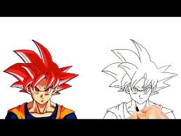 how to draw goku ssj god red very easy dragonball كيف ترسم غوكو سوبر سايان غود الاحمر للمبتدئين youtube in 2021 drawing tutorial drawings okay gesture