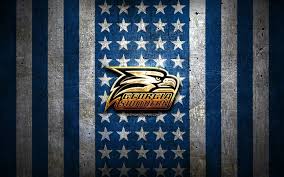 Also, georgia state's url and official logo's both contain the acronym. Download Wallpapers Georgia Southern Eagles Flag Ncaa Blue White Metal Background American Football Team Georgia Southern Eagles Logo Usa American Football Golden Logo Georgia Southern Eagles For Desktop Free Pictures For Desktop
